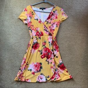Derek Heart Yellow Floral Dress
